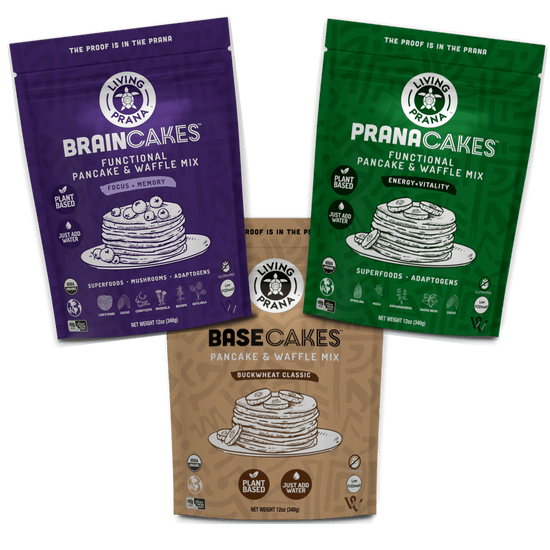 Buckwheat Pancake & Waffle Mix Set 3-pack (Functional + Classic) - Living Prana