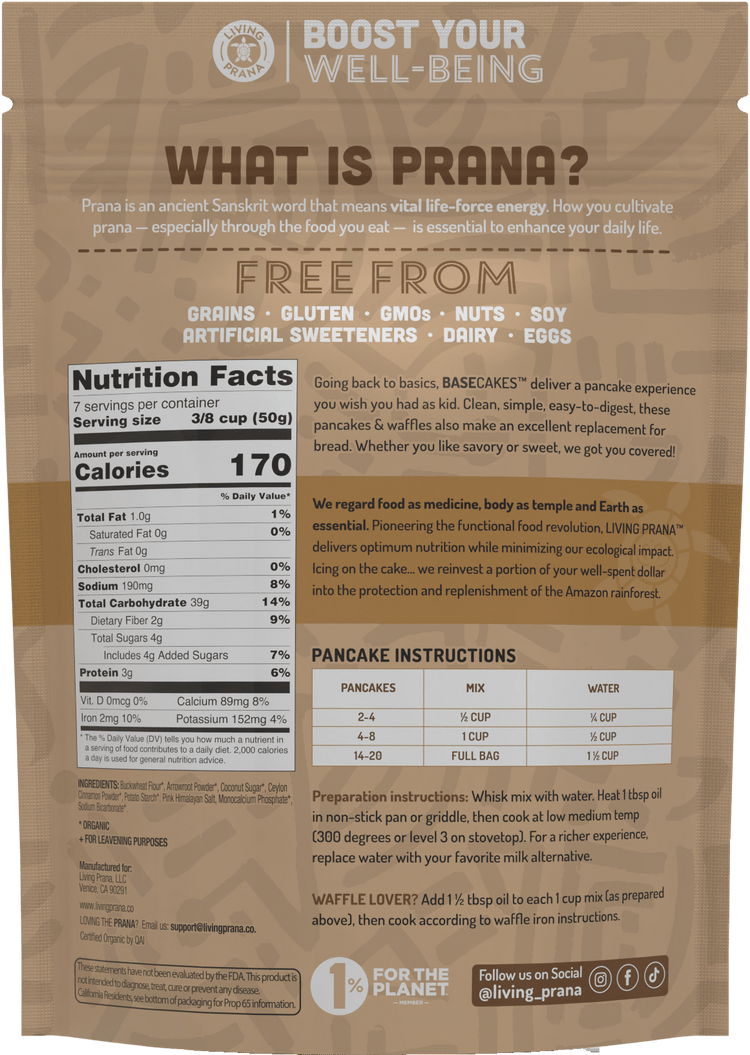 BaseCakes™ Pancake & Waffle Mix - Living Prana
