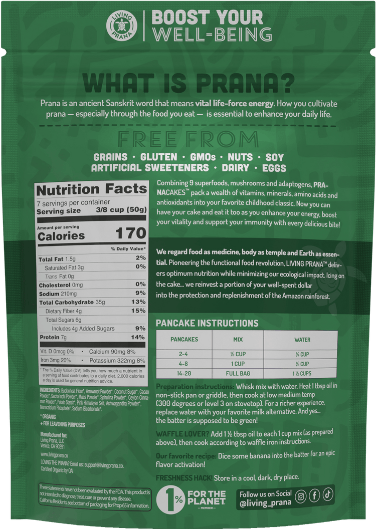 Buckwheat Pancake & Waffle Mix Set 3-pack (Functional + Classic) - Living Prana